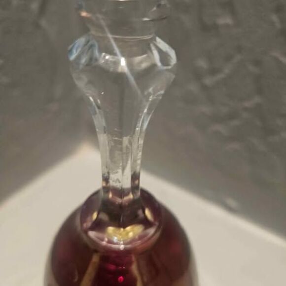 Cranberry Glass Bell Collectible Bell 6" - Picture 4 of 6
